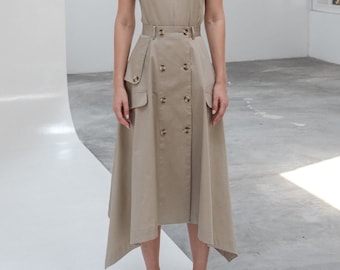 Asymmetric Linen Skirt