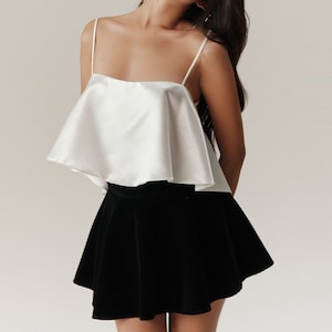 Cami Silk Top - Thin Straps Loose Silk Top - Romantic Silk Top- Summer Silk Blouse - Open Back Silk Top for Women