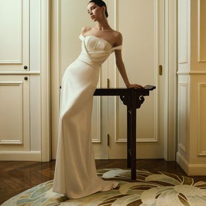 dresses for gala dinner Velvet Colors:Plum Burgundy 702 Royal blue width:71 Fitted Strapless Embellished Cutout