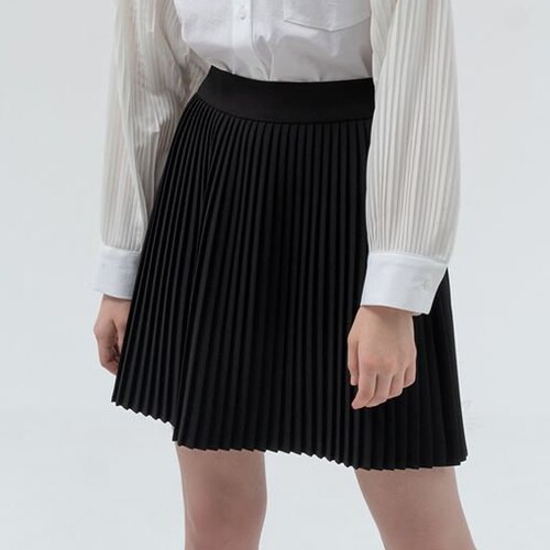 Black Pleated Skirt - High Waist Mini Skirt