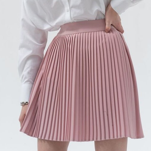 Baby Pink Pleated Skirt - High Waist Pleated Mini Skirt