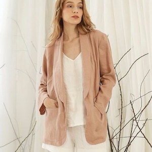 Linen Blazer - Linen Jacket - Long Sleeve Linen Suit - Linen Shorts - Linen Camisole