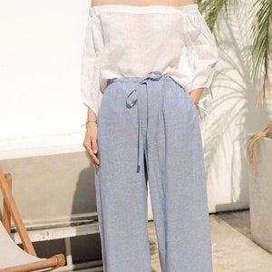 Loose Linen Drawstring Pants