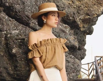 Off the Shoulder Linen Top