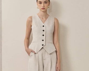 Linen vest woman, linen vest top, … curated on LTK