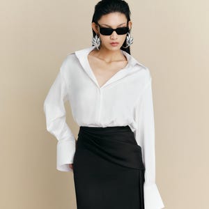 Elegant Wedding Guest Maxi Silk Skirt - Maxi Skirt - High waist Long skirt - Plus Size Skirt - Gift For Her - Women&#39;s Set Clothing