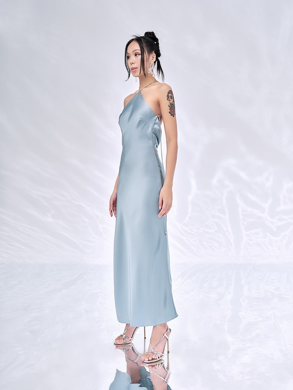 Cowl Back Midi Dress, Split Side Backless Women's Dress, Sleeveless Summer  Dress - Etsy