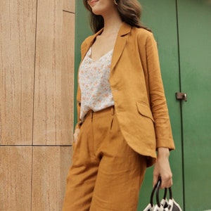 Straight Leg Linen Pants - Soft Casual Loose Linen Trousers - Women Straight Leg Pant - Customized Plus Size Pants Linen - Linen Set