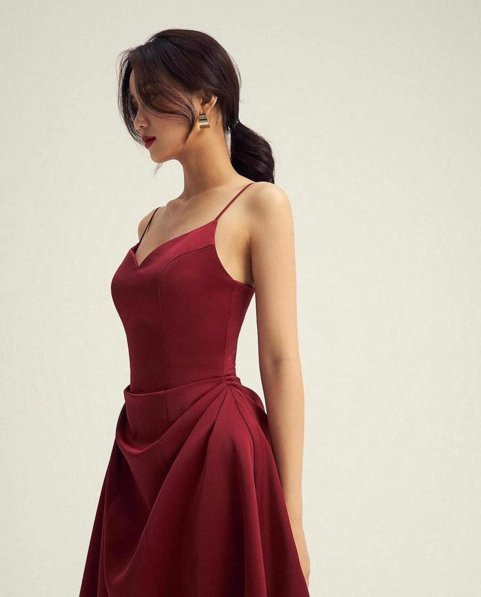 A Line Wedding Guest Midi Dress With Sleeveless and Sweetheart - Etsy