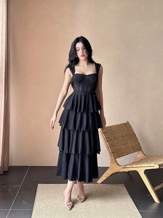 sachin and babi light blue dress Queendancer Women Black Satin Midi Cocktail Dress Sweetheart Bodycon Little Black  Dress – queendanceruk main image 1