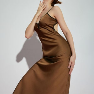 Backless Sexy Silk Dress - Wedding Guest Midi Dress - Tie Back Silk Dress - Grace Silk Long Dress - Beautiful Silk Midi Dress
