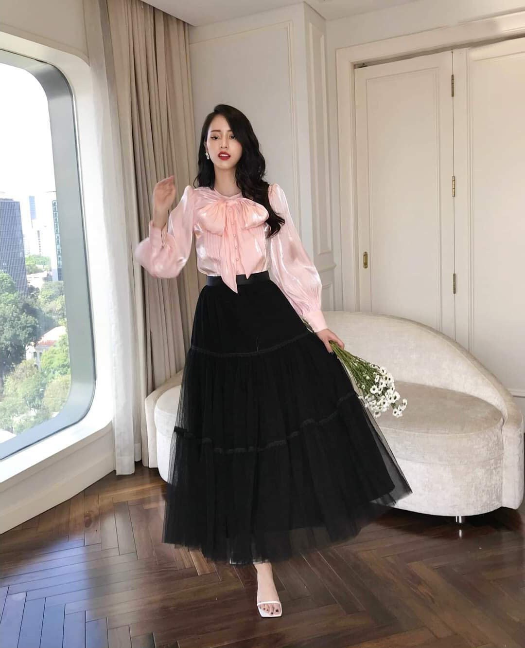 【Acka】gather tulle blouse acka gather tulle blouse brown キャミ付き - メルカリ