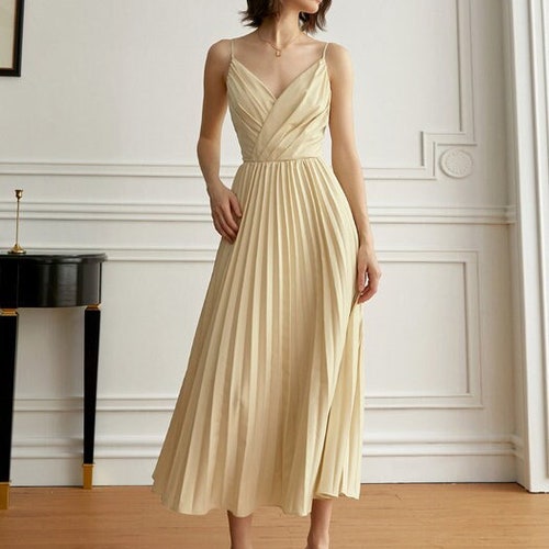 Straps Pleated Dress, Vintage Dress, Formal Dress, Prom Dress, Fairy Dress, Graduation  Dress, Homecoming Dress, Holiday Dress Women - Etsy