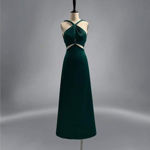 Open Back Event Silk Dress - Cross Straps Wedding Guest Maxi Dress with sleeveless - Cut Out Waist Dress