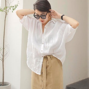 Oversize Linen White Shirt