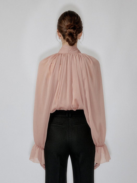 chiffon turtleneck blouse