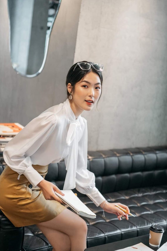 baggy silk shirt