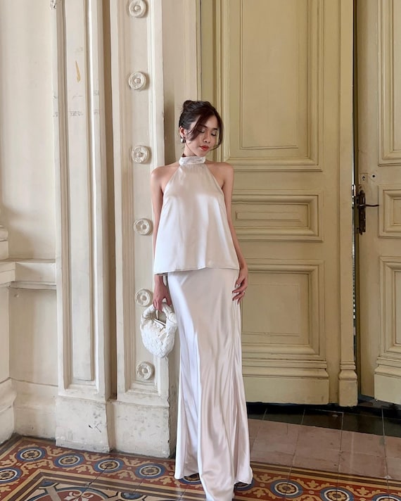 dress with high waisted skirt Casual Wedding Guest Silk - Maxi Skirt - Skirt - Long Skirt - Plus Size Skirt - Gift for Her - Women's Set Clothing 2026SDS