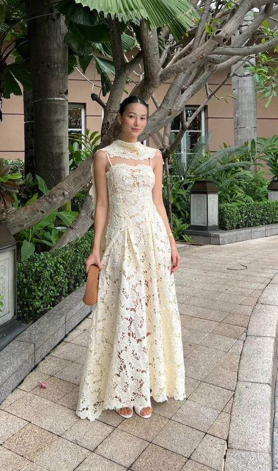 Cottontail Dress BOHO- vintage inspired -crochet/ lace Dress for photographers- Cream Dress Cottontail Dress BOHO- vintage inspired -crochet/ lace Dress for photographers- Cream Dress