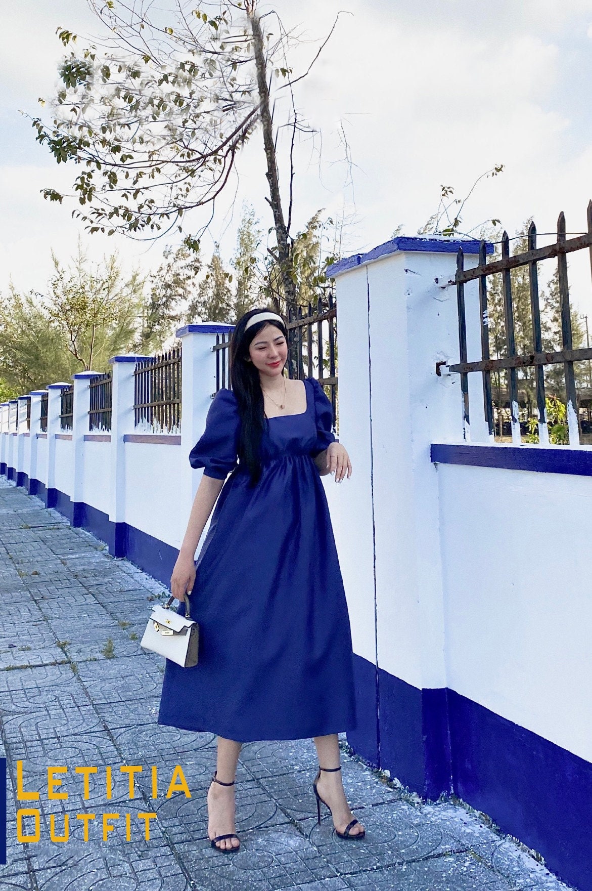 Puff Sleeve Silk Dress Wedding Guest 