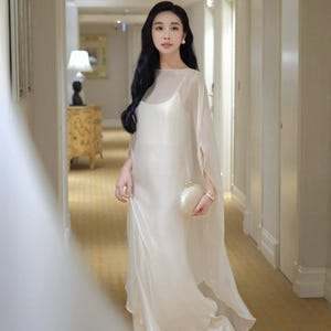 chiffon overlay dress australia Maxi chiffon fabric wedding dress Callista Velvet Sequin Bodycon classy wedding dress our Naia fabric makes My Actual Bust is:34