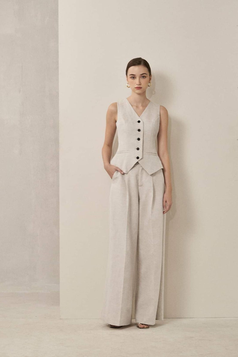 LINEN VEST AND PANTS SET