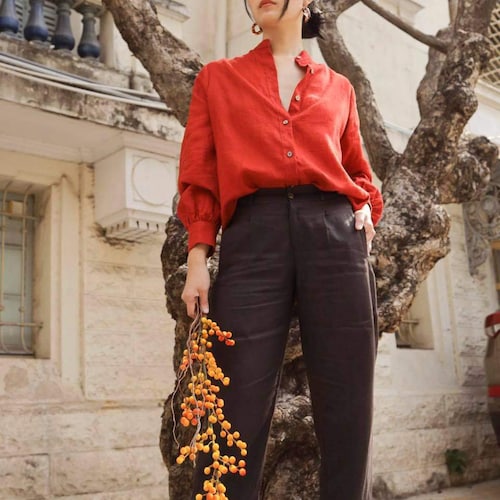ladies linen dress pants linen dress pants women Women's 100% Linen Jogger Pants ARLO