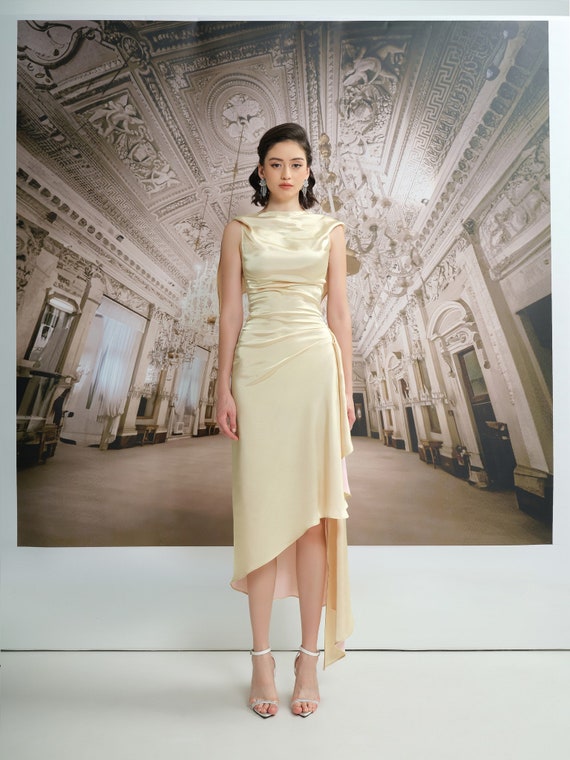 Asymmetrical Women's Dress, Special Occasions Dress, Wedding Guest Dress, Sleeveless Ruffle Dress - Etsy Asymmetrical Women's Dress, Special Occasions Dress, Wedding Guest Dress, Sleeveless Ruffle Dress - Etsy