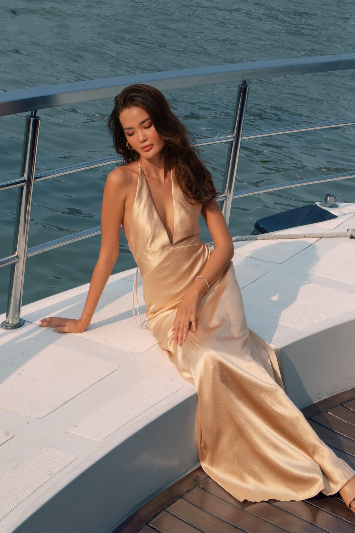 Emma | Women's Wedding Guest Maxi Dress With Off Shoulder Neckline And Pleated Skirt | Elegant main image 1
