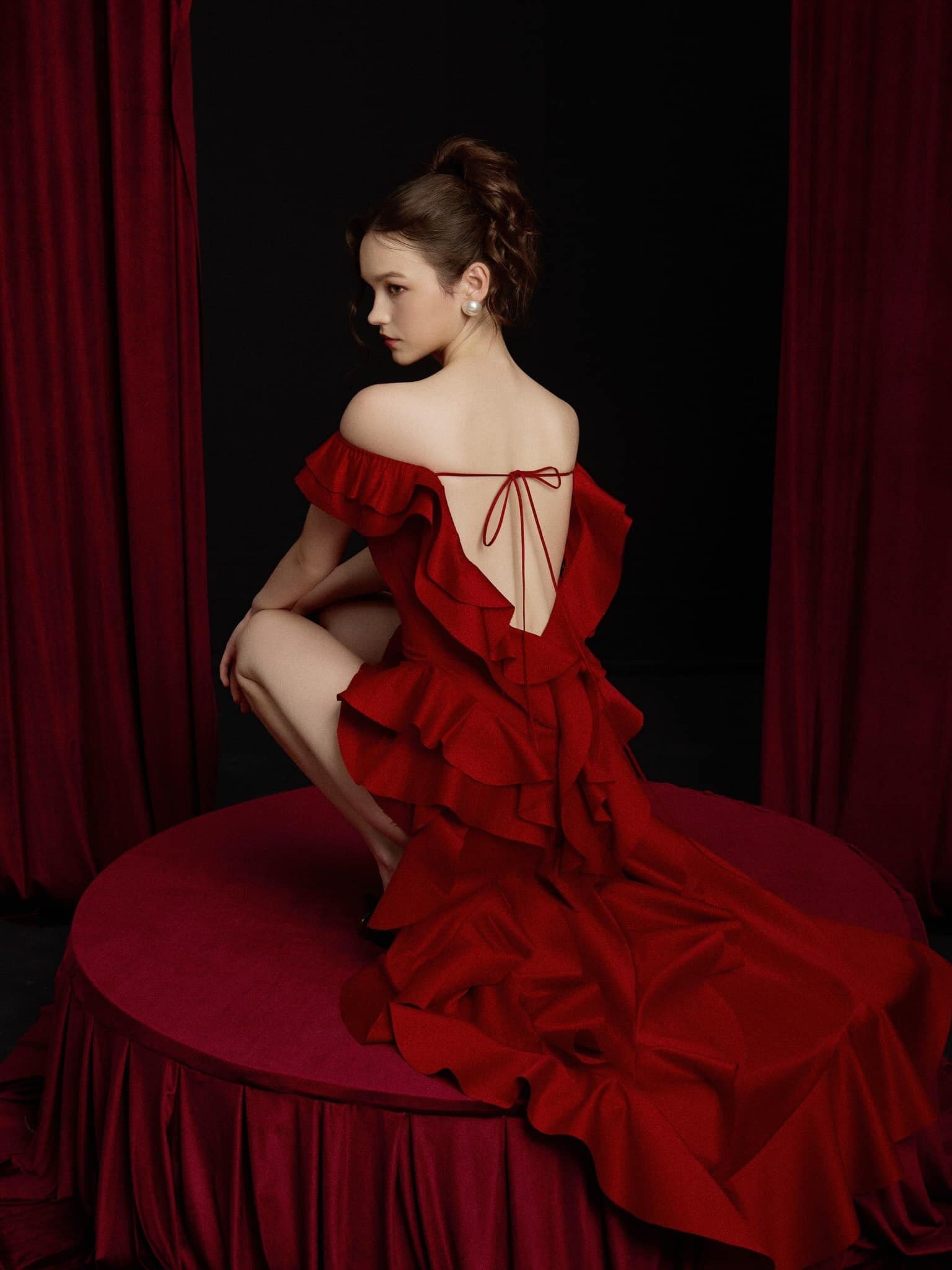 kawaii prom dresses Short dress with long tail