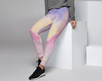 Pastel watercolor all over print sweatpants comfy day-in joggers for self-care hygge lifestyle winter comfy matching set available in store