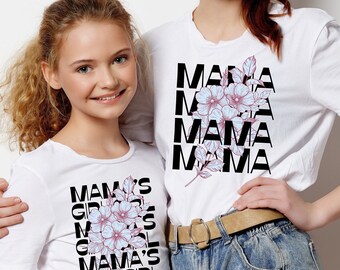 Floral Mommy and Me Matching Shirts, Mother's Day Outfit