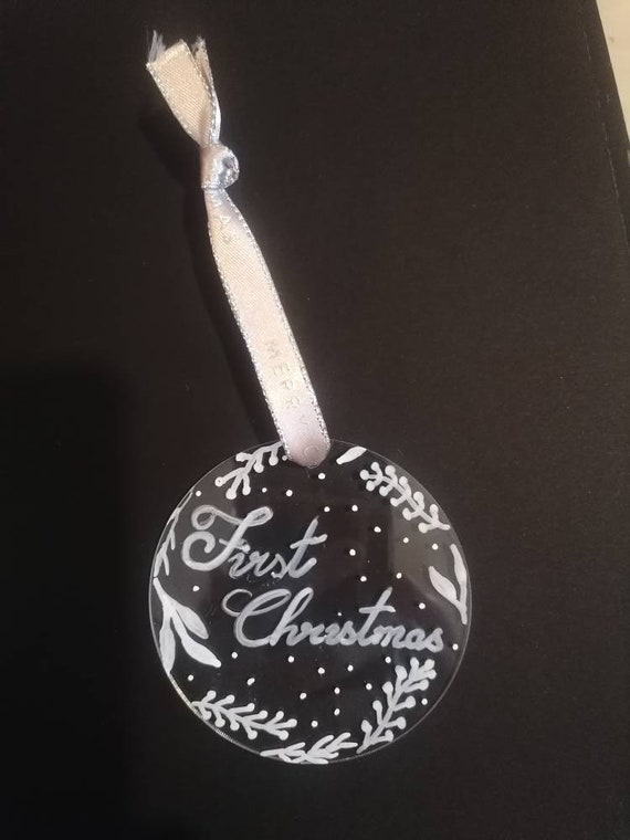 Custom Painted Calligraphy Christmas Ornaments Etsy