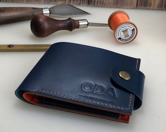 Personalized leather men's wallet,custom wallet,birthday gift,colorful wallet,bifold minimalist wallet,genuine Italian Buttero leather,