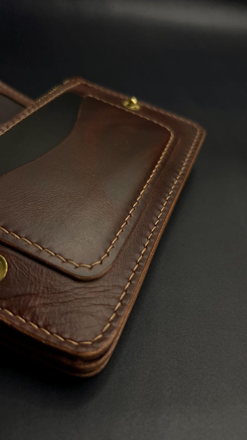 Leather Mini Trucker Wallet With a Ring for a Chain or Cord. Bikers ...