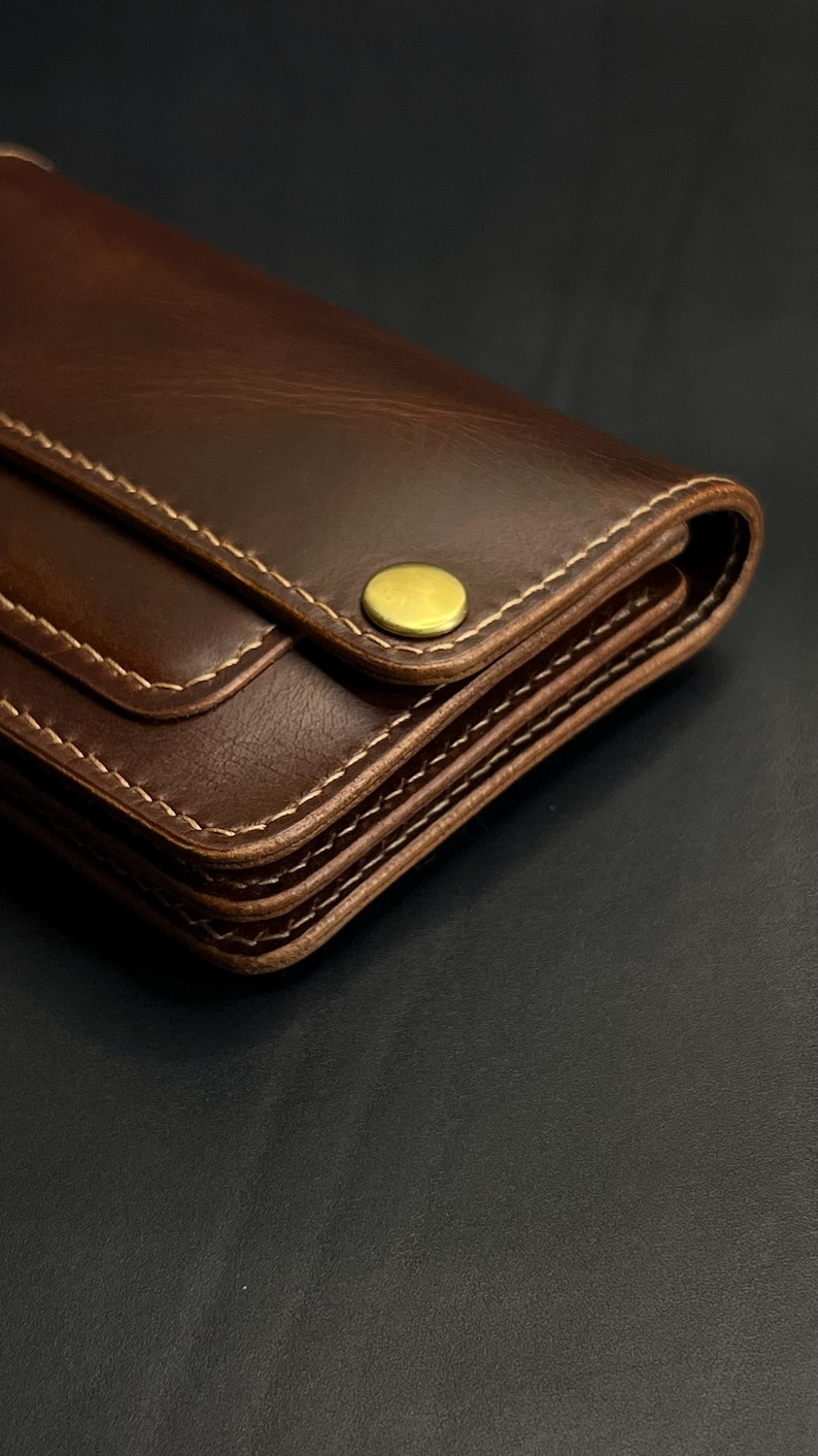 Leather Mini Trucker Wallet With a Ring for a Chain or Cord. Bikers ...
