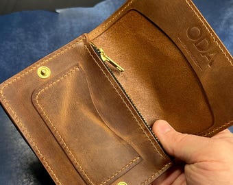 Cartera de camionero de cuero con anilla de cadena, cartera de motociclista, regalos de aniversario
