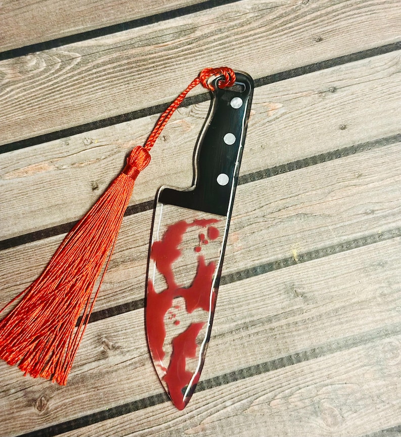 Knife Acrylic Bookmark With Tassel - Etsy