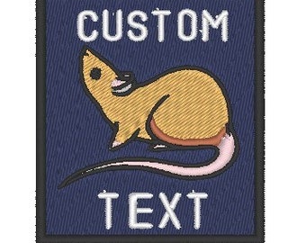 Custom Text Rat Embroidered Patch