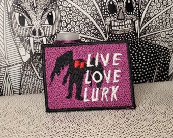 Live Love Lurk Mothman Embroidered Patch