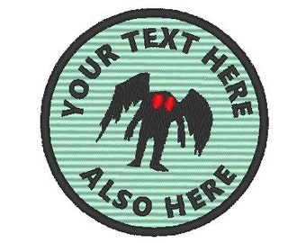 Custom Text Mothman Embroidered Patch