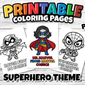 85 páginas para colorear de superhéroes: actividad divertida para niños (imprimible, descarga instantánea)