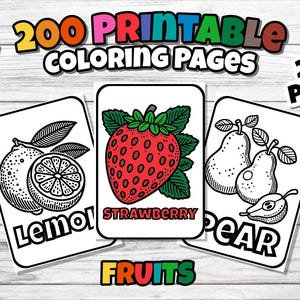 200 Printable Fruit Coloring Pages - Fun & Creative Activity for Kids | Adults And Kids Coloring Page |  Printable Page | Art Activities