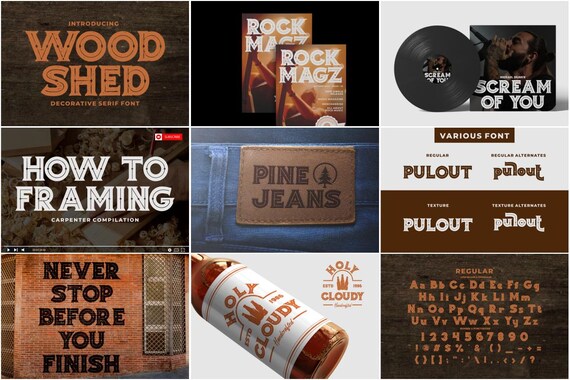 Vintage Font Bundle: 18 Retro Typefaces, Classic Design Fonts - Etsy