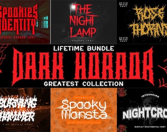 Dark Horror Font Bundle - Halloween Font, Scary Font, Gothic Font, Procreate Font, Canva Font, Cricut Font, Branding Font, Logo Font, Spooky