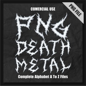 Clipart de Death Metal, Letra de Death Metal PNG, Alfabeto de Death Metal, Clipart de Alfabeto PNG, Sublimación, Clipart de Letras, Uso Comercial