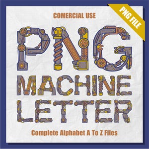 Robot Machine Alphabet Clipart: PNG Letter Set (Commercial Use)