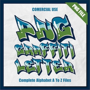 Graffiti Clipart, Graffiti Letter PNG, Graffiti Alphabet, Street Graffiti, Alphabet Clipart PNG, Sublimation, Letter Clipart, Commercial Use