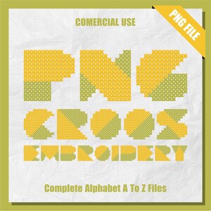 Cross Embroidery Clipart, Cross Embroidery Letter, Embroidery Alphabet, Alphabet Clipart PNG, Sublimation, Letter Clipart, Commercial Use