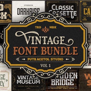 Vintage Font Bundle: 18 Retro Typefaces, Classic Design Fonts